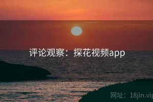 评论观察：探花视频app